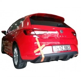 Seat Leon MK3 5F (2013-2016) Style Uyumlu Custom Arka Tampon Eki - Difüzör (Plastik)